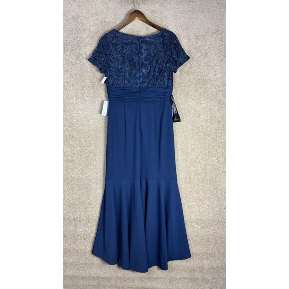 JS Collections‎ Celia Mermaid Gown Size 8 Dress Navy Beaded Wedding Formal NEW - Picture 11 of 16